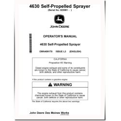 4630 Self-Propelled Sprayers (SN: 023001 - 028000) (Export Edition) Operators Manual (OMN409170)