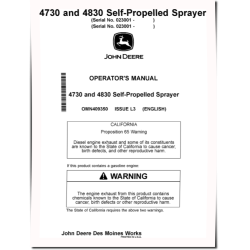 4730 and 4830 Self-Propelled Sprayers (SN: from 023001) (North America) Operators Manual (OMN409350)