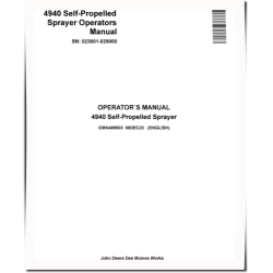 4940 Self-Propelled Sprayer/Spreaders (SN: 023001 - 028000) (Europe) Operators Manual (OMN409503)