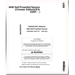 4940 Self-Propelled Sprayer/Spreaders (SN: 023001 - 028000) (China) Operators Manual (OMN409594)