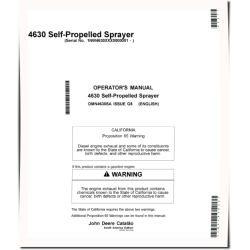 4630 Self-Propelled Sprayers (PIN: from 1NW4630XXX0000001) (South America) Operators Manual (OMN4630SA)