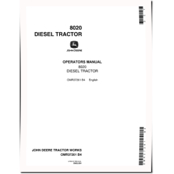 8020 4WD Articulated Tractors (North America) Operators Manual (OMR37261)