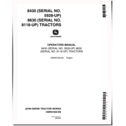 8430 (SN: from 005928) and 8630 (SN: from 008118) 4WD Articulated Tractors (North America) Operators Manual (OMR67838)