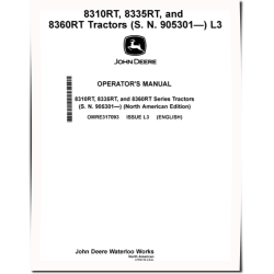 8310RT, 8335RT and 8360RT Tracked Tractors (SN: 905301-907100, N.America) Operators Manual (OMRE317093)