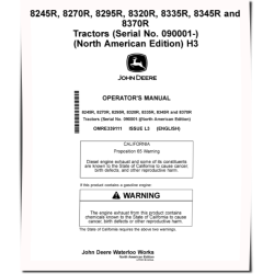 8245R, 8270R, 8295R, 8320R, 8335R, 8345R, 8370R Tractors (SN:090001-100000, N.America) Operators Manual (OMRE339111)