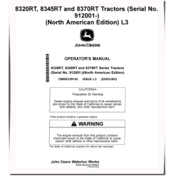 8320RT, 8345RT and 8370RT Tracked Tractors (SN: 912001-914000, North America) Operators Manual (OMRE339143)