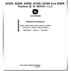 8235R, 8260R, 8285R, 8310R, 8335R, 8360R Tractors (SN: 053101-090000, Export Edition) Operators Manual (OMRE346473)