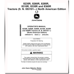 8235R, 8260R, 8285R, 8310R, 8335R and 8360R Tractors (SN: 053101-090000, N.America) Operators Manual (OMRE564172)