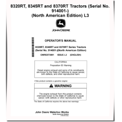 8320RT, 8345RT and 8370RT Tracked Tractors (SN: 914001-915000, North America) Operators Manual (OMRE573881)