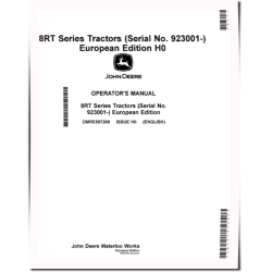 8RT 310, 8RT 340, 8RT 370 and 8RT 410 Tracked Tractors (SN: 923001 - 927000, Europe) Operators Manual (OMRE597209)