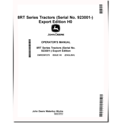8RT 310, 8RT 340, 8RT 370 and 8RT 410 Tracked Tractors (SN: 923001 - 927000, Export) Operators Manual (OMRE597275)