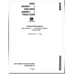 8450 (SN: from 005501) and 8650 (SN: from 008001) 4WD Articulated Tractors (North America) Operators Manual (OMRW22394)