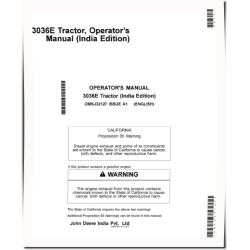 3036E Compact Utility Tractors (Indian) Operators Manual (OMSJ32127)