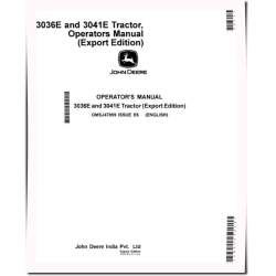 3036E and 3041E Compact Utility Tractors (Export Edition) Operators Manual (OMSJ47859)