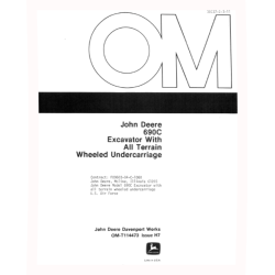 690CR Excavators with All Terrain Wheeled Undercarriage Operators Manual (OMT114473)
