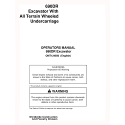 690DR Excavators with All Terrain Wheeled Undercarriage Operators Manual (OMT124550)