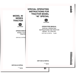 40 Special Tractors (North America) set of Operators Manuals (OMT13954)
