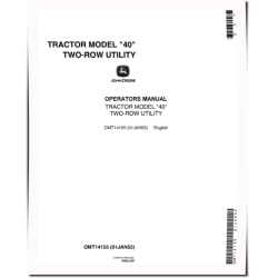 40 Two-Row Utility Tractors (North America) Operators Manual (OMT14155)