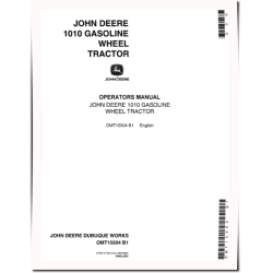 1010 Gasoline Wheel Tractors (SN: up to 031000) (North America) Operators Manual (OMT15504)