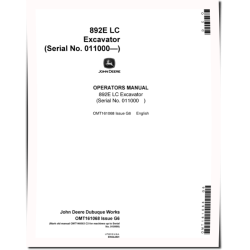 892ELC Crawler Excavators (SN: from 011000) Operators Manual (OMT161068)