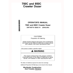 750C and 850C Crawler Dozers Operators Manual (OMT165719)