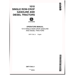 1010 RS Tractors (SN: up to 031000) (North America) Operators Manual (OMT17340)