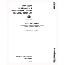 1010 Diesel and Gasoline Crawler Tractors (SN:21901-31000) Operators Manual (OMT17418)