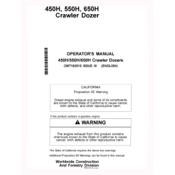 450H, 550H and 650H Crawler Dozers Operators Manual (OMT182515)