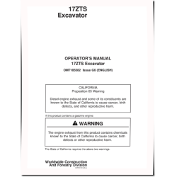 17ZTS Compact Excavators Operators Manual (OMT185582)