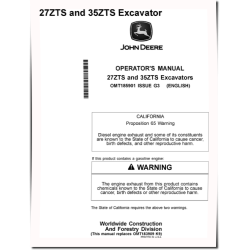 27 ZTS and 35 ZTS Compact Excavators Operators Manual (OMT185901)