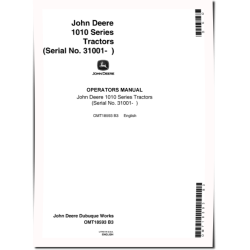 1010 O, 1010 R, 1010 RS, 1010 RU, 1010 RUS, 1010 U Tractors (SN:031001-042000), North America, Operators Manual (OMT18593)