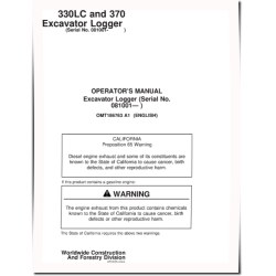 330LC and 370 Excavator Loggers (SN: from 081001) Operators Manual (OMT186763)
