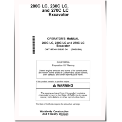200CLC, 230CLC and 270CLC Crawler Excavators Operators Manual (OMT187348)