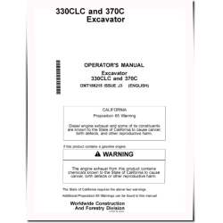 330CLC and 370C Crawler Excavators Operators Manual (OMT188215)
