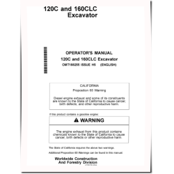 120C and 160CLC Crawler Excavators Operators Manual (OMT188255)
