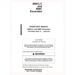 600CLC and 800C Crawler Excavators Operators Manual (OMT188589)