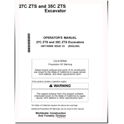 27C ZTS and 35C ZTS Compact Excavators Operators Manual (OMT190898)