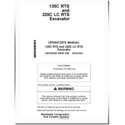 135C RTS and 225C LC RTS Crawler Excavators Operators Manual (OMT200346)