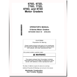 670D, 672D, 770D, 772D, 870D and 872D Motor Graders Operators Manual (OMT202890)
