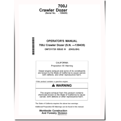 700J Crawler Dozers (SN: up to 139435) Operators Manual (OMT211725)