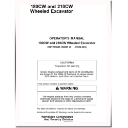 180CW and 210CW Wheeled Excavators Operators Manual (OMT213055)
