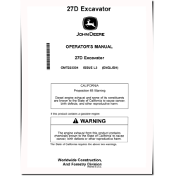 27D Compact Excavators Operators Manual (OMT223334)