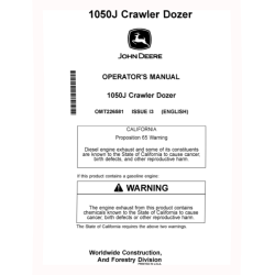 1050J Crawler Dozers Operators Manual (OMT226581)