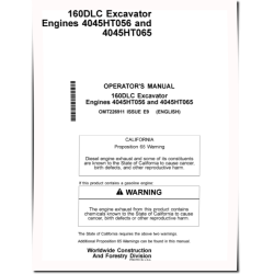160DLC Crawler Excavators Operators Manual (OMT226911)