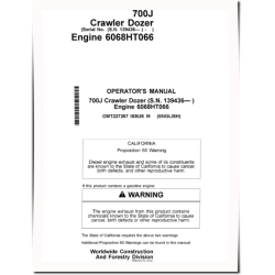700J Crawler Dozers (SN: from 139436) Operators Manual (OMT227267)