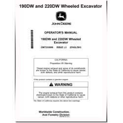 190DW and 220DW Wheeled Excavators Operators Manual (OMT233886)