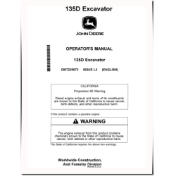 135D Crawler Excavators Operators Manual (OMT239673)
