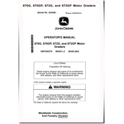 670G, 670GP, 672G and 672GP Motor Graders w.6090HDW16, engine (SN: from 634380) Operators Manual (OMT262270)