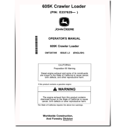 605K Crawler Loaders (PIN: from 1T0605KX_ _E237629) Operators Manual (OMT287395)