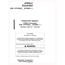 470GLC Crawler Excavators (SN. from E470001) Operators Manual (OMT293261)